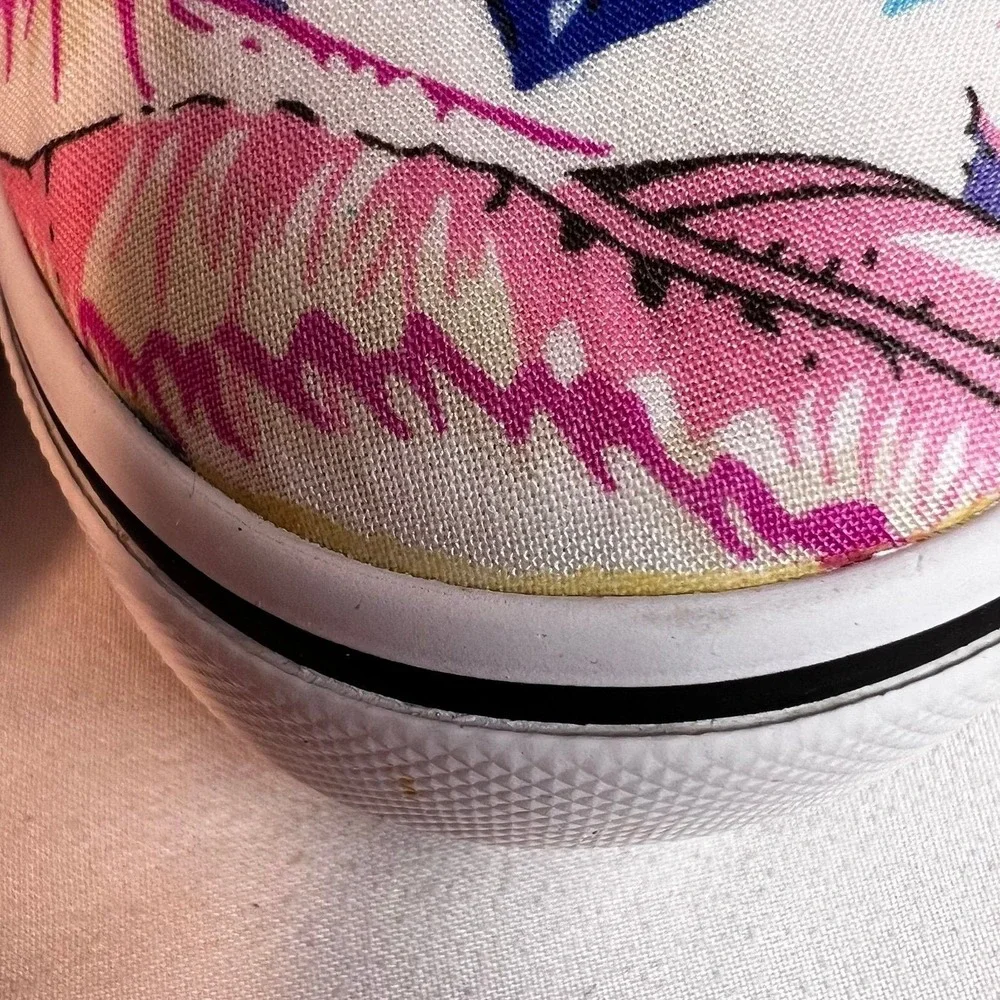 Vans Authentic Sneakers Women 7 Men 5.5 Pink Blue Tropical Floral Excellent